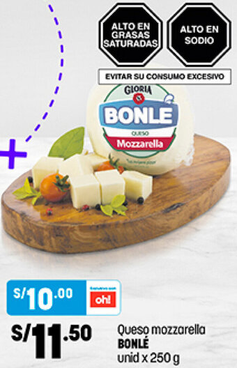 Plaza Vea Queso Mozzarella Bonlé 250g oferta