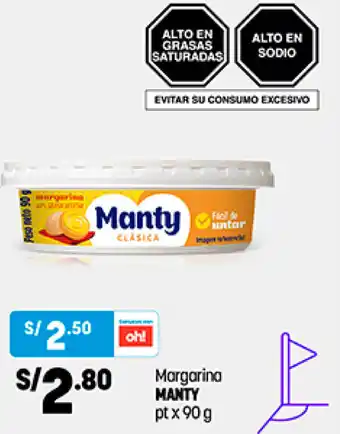 Plaza Vea Margarina Manty 90g oferta