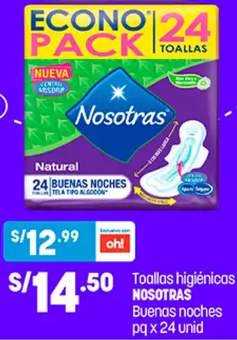 Plaza Vea Toallas Higiénicas Nosotras Buenas Noches 24 Unid oferta