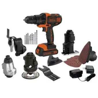 Maestro Taladro atornillador mtx20k6a-k1 20v 6 cabezales + set 9 brocas black and decker oferta