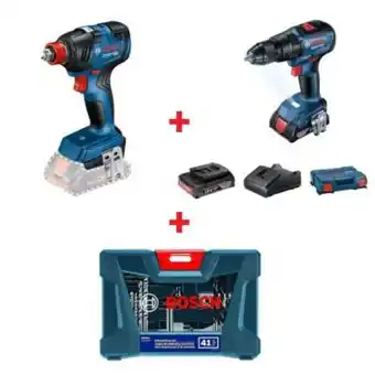 Maestro Combo taladro percutor 18v gsb 18v-50 + taladro atornillador 18v gdx 18v-200+ 2 baterías + cargador rápido + set xline 34 pie oferta