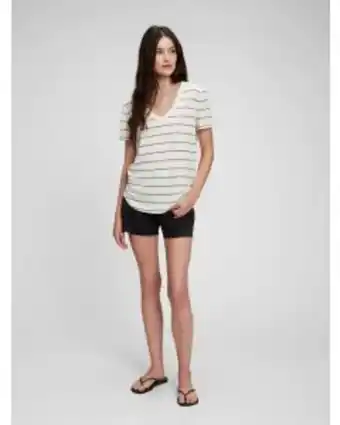GAP Polo manga corta linen blend cuello v mujer oferta