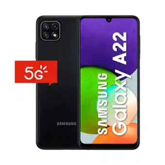 Claro Galaxy a22 128gb 5g gris + portabilidad + prepago + p oferta