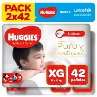 Freshmart Pack x2 pañales huggies natural care talla xg 42 und - pack oferta