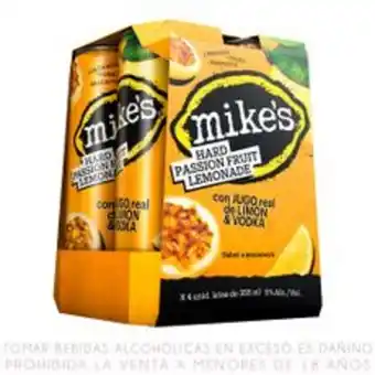 Metro Pack x4 bebida hard lemonade maracuyá mike's 355ml oferta