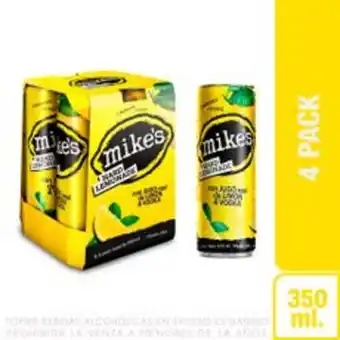 Metro Bebida hard lemonade mike's latas de 350 ml pack 4 unid oferta