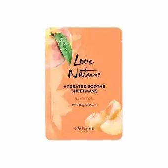 Mascarilla facial hidratante y calmante con durazno orgánico love nature