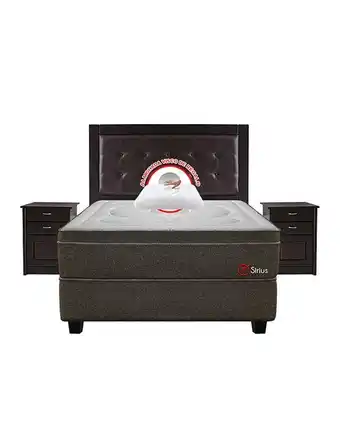 Tiendas EFE Juego de dormitorio forli sirius gatteo queen + colchón + box tarima + cabecera + velador + protector + almohada oferta