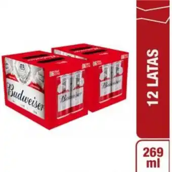 Freshmart Pack x2 cerveza budweiser 6pack - lata 269 ml - pack oferta