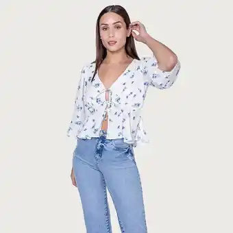 Mentha & Chocolate Blusa camelia print oferta