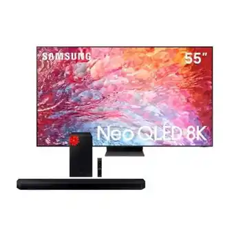 Hiraoka Tv samsung neo qled 8k mini led smart 55" qn55qn700bgxpe (2022) + soundbar samsung 3.1.2ch hw-q600b (2022) oferta