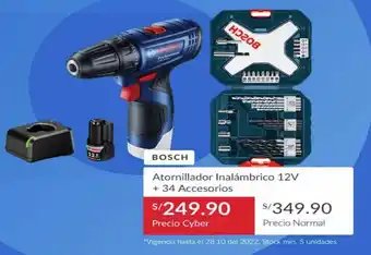 Sodimac Bosch Atornillador Inalámbrico 12V + 34 Accesorios oferta
