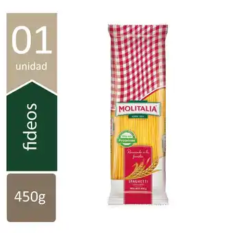 Tottus Fideos spaghetti molitalia 450 g oferta