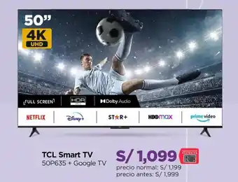 Ripley TCL Smart TV 50P635 + Google TV oferta