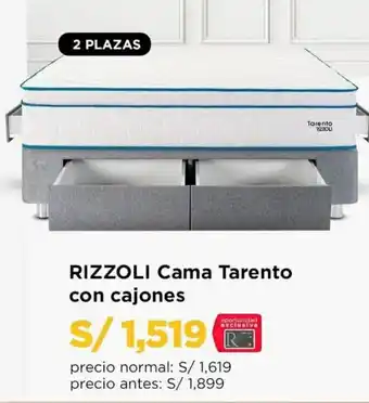 Ripley Rizzoli Cama Tarento con Cajones oferta