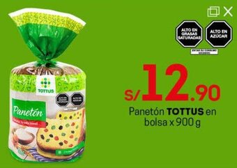 Tottus Panetón Tottus en Bolsa x 900g oferta