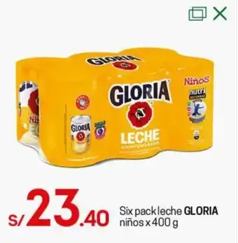 Tottus Six Pack Leche Gloria Niños x 400g oferta
