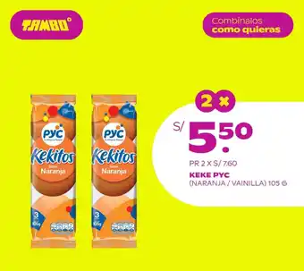 Tambo Kekitos PYC Naranja / Vainilla 2 x 105g oferta