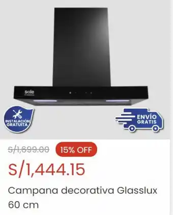 Sole Solewow Campana Decorativa Glasslux 60cm oferta