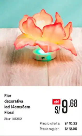Promart Flor Decorativa Led 14cmx8cm Floral oferta