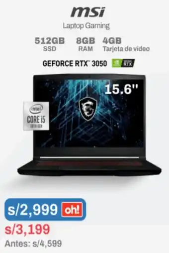 Oechsle Msi Laptop Gaming oferta