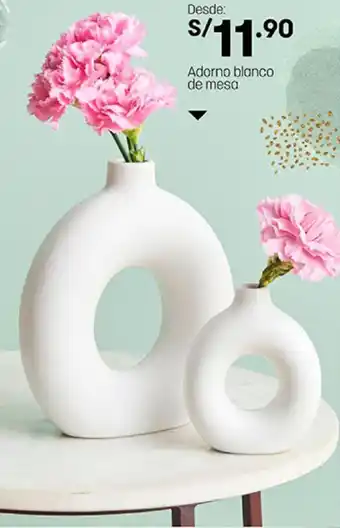 Plaza Vea Adorno Blanco de Mesa oferta