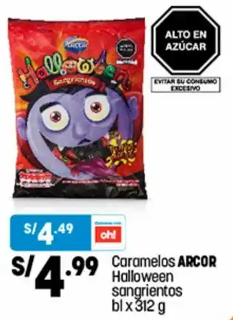 Plaza Vea Caramelos Arcor Halloween Sangrientos 312g oferta
