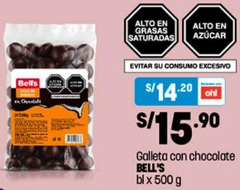 Plaza Vea Galleta con Chocolate Bell's 500g oferta