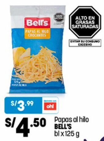 Plaza Vea Papas al Hilo Bell's 125g oferta