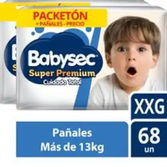 Metro Pack x2 pañal babysec super premium pack xxg x 68 und c/u oferta