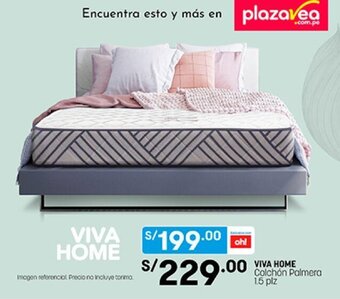 Plaza Vea Viva Home Colchón Palmera 1,5plz oferta
