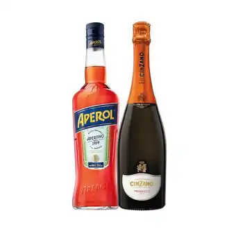 Aperol x 750 ml + cinzano prosecco x 750 ml