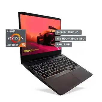 Hiraoka Laptop lenovo ideapad gaming 3 15.6" amd ryzen 5 5600h 1tb hdd + 256gb ssd 8gb ram oferta