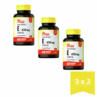 3x2 cápsulas vitamina e 450 mg (1000 iu) sundance - frasco 60 cápsulas blandas - unidad
