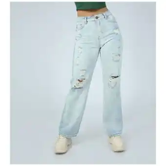 Platanitos Zuari jeans pantalón denim rigido ornella sky blue oferta
