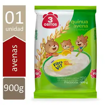 Tottus Quinua avena hojuela 3 ositos precocida 900 g oferta