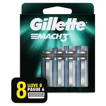Tottus Gillette mach repuestos de afeitar con hojas más afiladas 8 unidades oferta