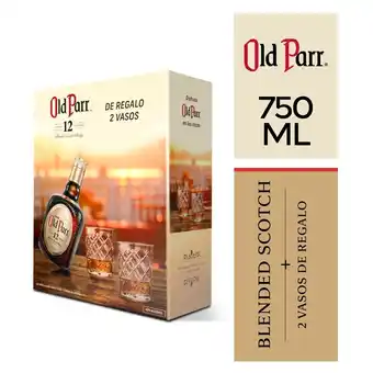 Tottus Pack old parr 750 ml + 2 vasos oferta