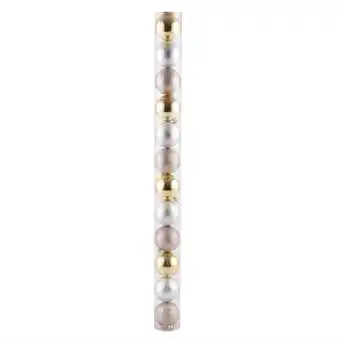Tottus Set 12 bolas champagne plateado dorado 6 cm oferta
