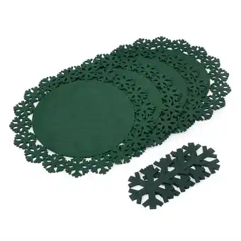 Tottus Set 4 individual + 4 posa vasos calado verde oferta