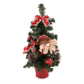 Tottus Árbol decorado cara papa noel 40 cm oferta