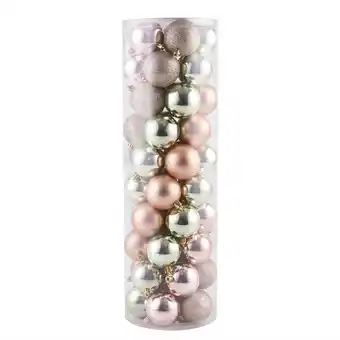 Tottus Set 50 bolas rosa eucalipto champagne 6 cm oferta