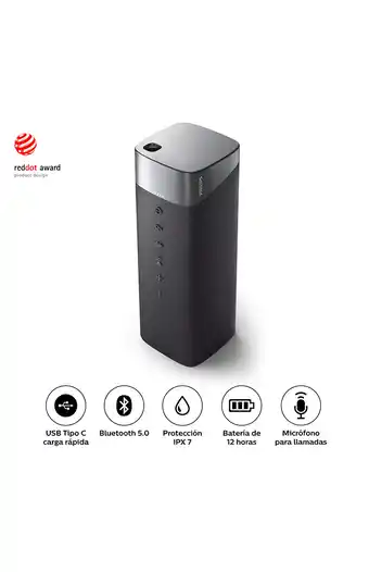 Tiendas EFE Parlante inalámbrico philips tas5505 20w negro oferta