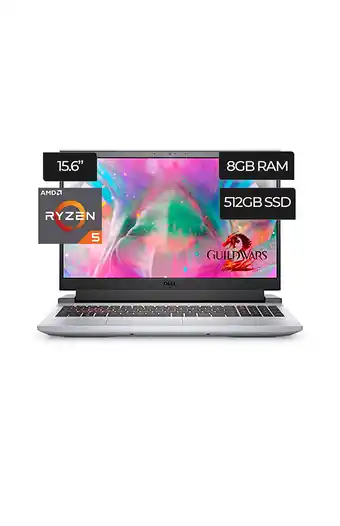 Tiendas EFE Laptop dell g15 g15re amd ryzen 5 15.6" fhd 8gb ddr4 512gb ssd gris oferta
