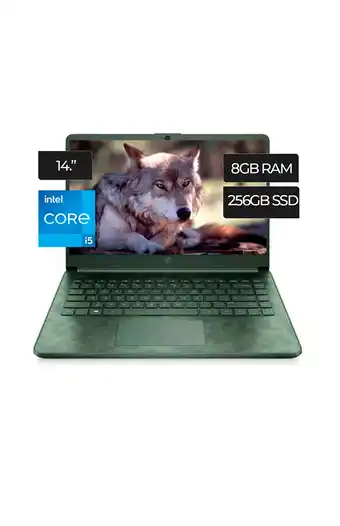Tiendas EFE Laptop hp hp 14-dq2088wm intel core i5 14" hd 8gb ddr4 256gb ssd verde oferta
