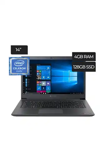Tiendas EFE Laptop dynabook tecra intel celeron 14" hd 4gb ddr4 128gb ssd negro oferta