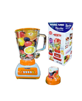 Tiendas EFE Licuadora national turbo con doble vaso de vidrio templado 900w naranja oferta