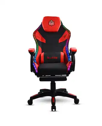 Tiendas EFE Silla gamer blazze con masajeador lumbar + rgb pro rojo oferta
