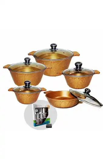 Tiendas EFE Juego de ollas ldenbo 10 piezas ldb-nv-24pc-dor oferta