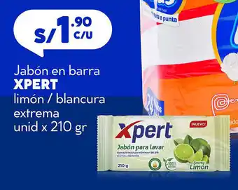 Plaza Vea Xpert jabon en barra limon / blancura extrema unid x 210gr oferta